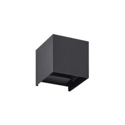 Lindby udendørs LED-væglampe Nivar, kantet, sort, IP54