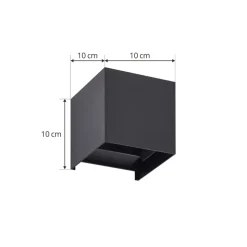 Lindby udendørs LED-væglampe Nivar, kantet, sort, IP54