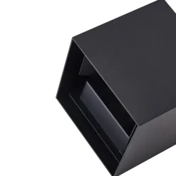 Lindby udendørs LED-væglampe Nivar, kantet, sort, IP54