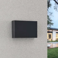 Lindby udendørs LED-væglampe Jarte, 20 cm, op/ned, grå, IP65