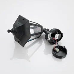 Lindby udendørs LED-væglampe Iavo, sensor, sort, lygte