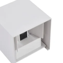 Lindby udendørs LED-væglampe Nivar, kantet, hvid, metal, IP54