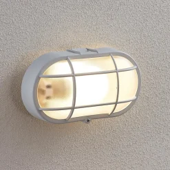 Lindby udendørs LED-væglampe Alisha, hvid, plast, IP54