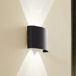 Lindby udendørs LED-væglampe Ithan, 2 lyskilder, antracit, metal