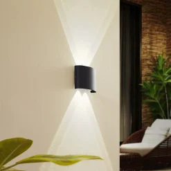 Lindby udendørs LED-væglampe Ithan, 2 lyskilder, antracit, metal