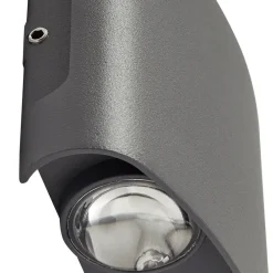 Lindby udendørs LED-væglampe Ithan, 2 lyskilder, antracit, metal