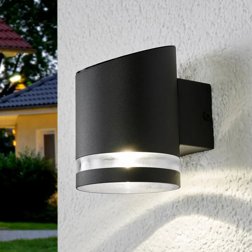 Lindby udendørs LED-væglampe Melinda, 9 cm, stål