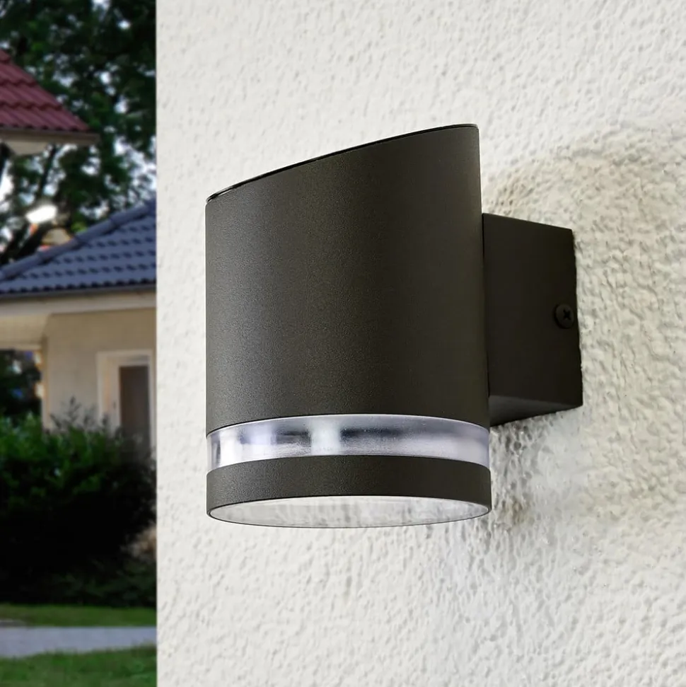 Lindby udendørs LED-væglampe Melinda, 9 cm, stål