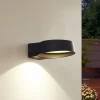 Lindby udendørs LED-væglampe Jesiba, antracit, aluminium, Ø 16cm