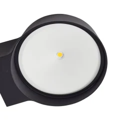 Lindby udendørs LED-væglampe Jesiba, antracit, aluminium, Ø 16cm