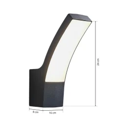 Lindby udendørs LED-væglampe Ilvita, antracit, metal, IP54