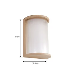 Lindby udendørs LED-væglampe Calvik, beige, riflet, IP44