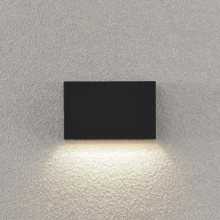 Lindby udendørs LED-væglampe Jarte, 20 cm, ned, grå, IP65