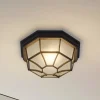 Lindby udendørs loftlampe Idril, antracit, metal, Ø 26,5 cm