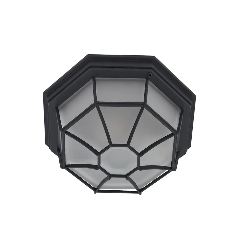 Lindby udendørs loftlampe Idril, antracit, metal, Ø 26,5 cm