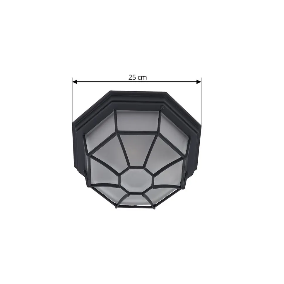 Lindby udendørs loftlampe Idril, antracit, metal, Ø 26,5 cm