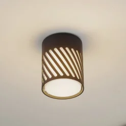 Lindby udendørs loftlampe Lurinda, 10,5 cm, sort, aluminium,