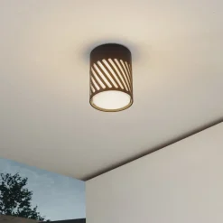 Lindby udendørs loftlampe Lurinda, 10,5 cm, sort, aluminium,