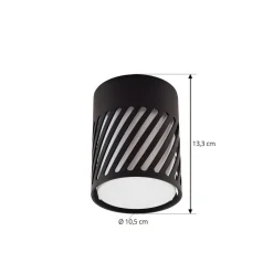 Lindby udendørs loftlampe Lurinda, 10,5 cm, sort, aluminium,
