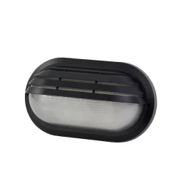 Lindby udendørs væglampe Adita, sort, ABS, højde 16,3 cm