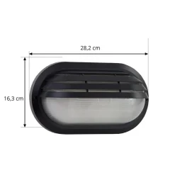 Lindby udendørs væglampe Adita, sort, ABS, højde 16,3 cm