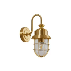 Lindby udendørs væglampe Adalie, messingfarvet, stål