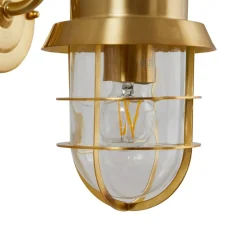 Lindby udendørs væglampe Adalie, messingfarvet, stål