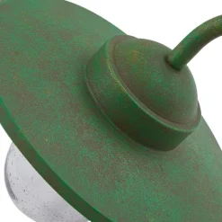 Lindby udendørs væglampe Bilma, grøn, glas, 29 cm høj