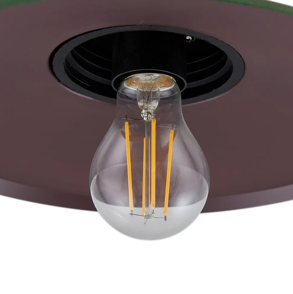 Lindby udendørs væglampe Bilma, grøn, glas, 29 cm høj