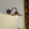 Lindby udendørs væglampe Bilma, rustfarvet, glas, 29 cm