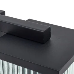 Lindby udendørs væglampe Bolgar, sort, metal, glas, 15 cm