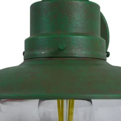 Lindby udendørs væglampe Celinor, grøn, stål, Ø 15 cm