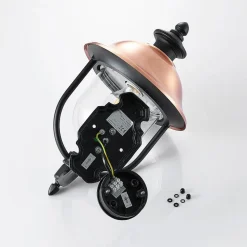 Lindby udendørs væglampe Clint, kobber, op, saltvandsresistent