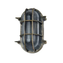 Lindby udendørs væglampe Daaje, guldfarvet, 16 cm, aluminium