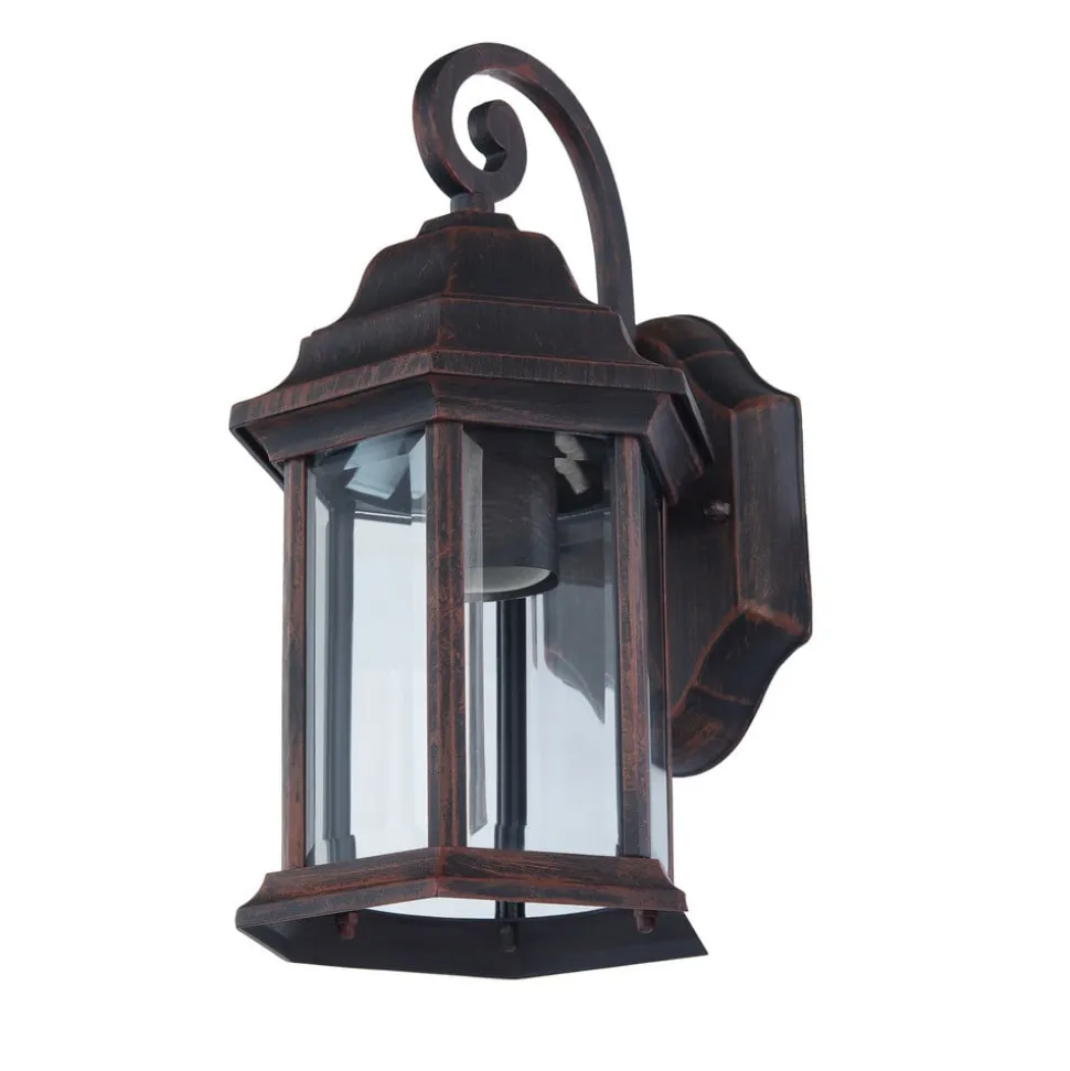 Lindby udendørs væglampe Daaje, rustfarvet, 30,5 cm, aluminium