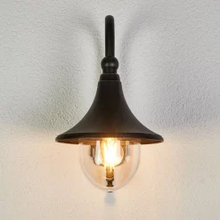 Lindby udendørs væglampe Daphne, antik sort, metal, E27