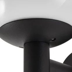 Lindby udendørs væglampe Dangan, hvid, glas, Ø 20 cm, IP44