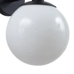 Lindby udendørs væglampe Dangan, hvid, glas, Ø 20 cm, IP44