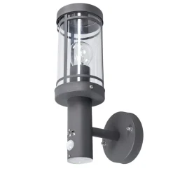 Lindby Udendørs væglampe Djori, Sensor, antracit, stål