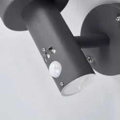 Lindby Udendørs væglampe Djori, Sensor, antracit, stål