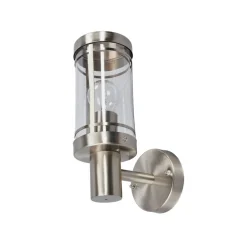 Lindby udendørs væglampe Djori, aluminiumfarvet, stål, E27