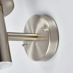 Lindby udendørs væglampe Djori, sensor, aluminiumsfarvet, E27