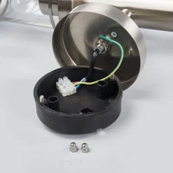 Lindby udendørs væglampe Djori, sensor, aluminiumsfarvet, E27