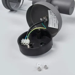 Lindby udendørs væglampe Djori, 28 cm, antracit, stål, E27