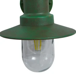 Lindby udendørs væglampe Eloretta, 22 cm, grøn, glas, stål