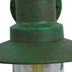 Lindby udendørs væglampe Eloretta, 22 cm, grøn, glas, stål