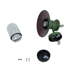 Lindby udendørs væglampe Eloretta, 22 cm, grøn, glas, stål