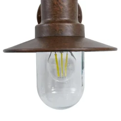 Lindby udendørs væglampe Eloretta, rust, stål, højde 31 cm