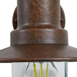 Lindby udendørs væglampe Eloretta, rust, stål, højde 31 cm