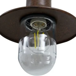 Lindby udendørs væglampe Eloretta, rust, stål, højde 31 cm